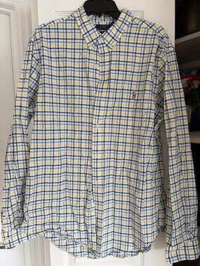 Polo by Ralph Lauren Yellow and Blue Plaid Button-Down Shirt